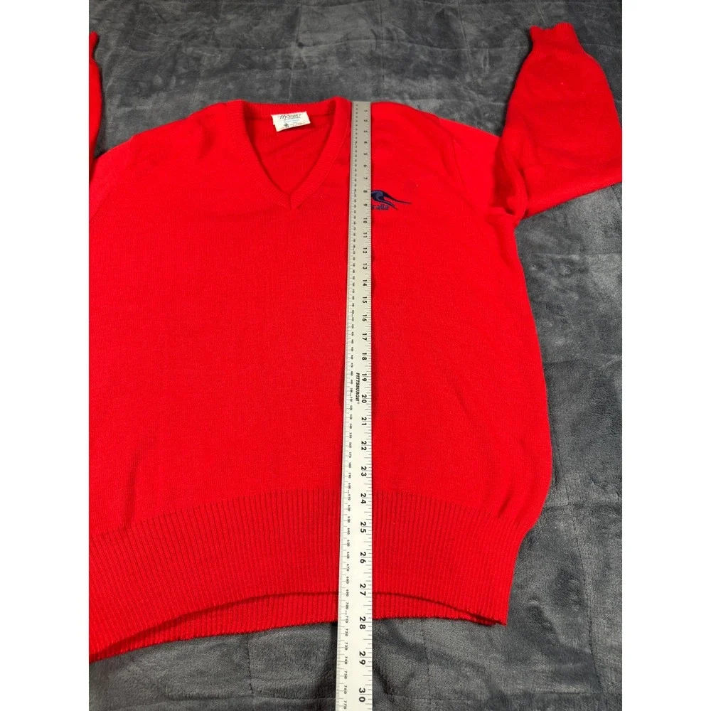 HySport‎ International Australia Wool V Neck Sweater Red Mens Size 22 Vintage